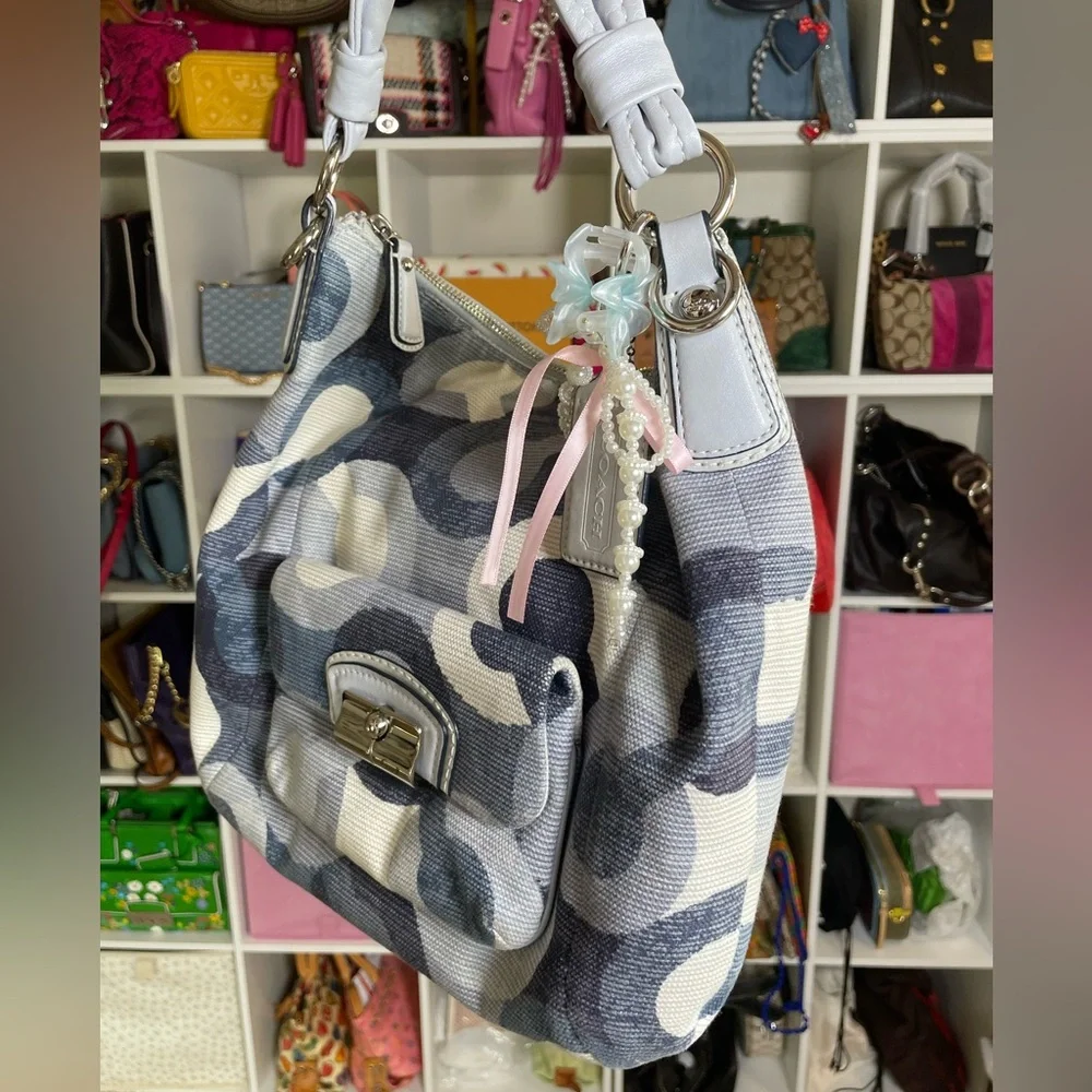 Coach Kristin Graphic Denim Op Art Hobo Bag - Picture 6 of 17